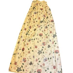 2 Schumacher Polished Cotton Pinch Pleat Lined Floral Jacobean Panels 60” Long